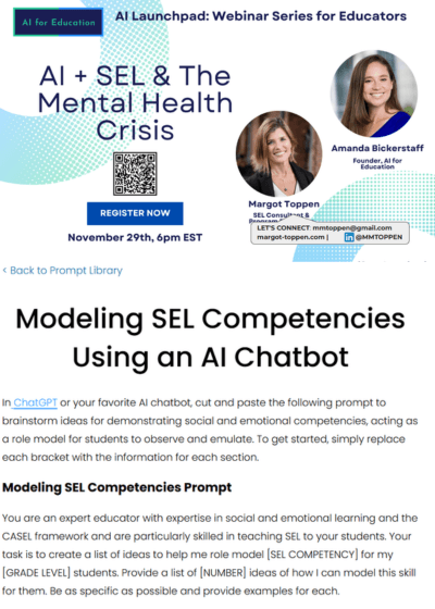 AI + SEL and Mental Health Webinar